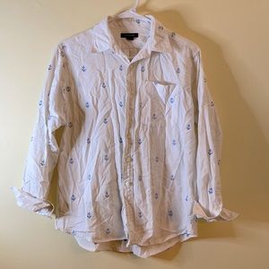 Lands End button down with anchor embroidery ⚓️